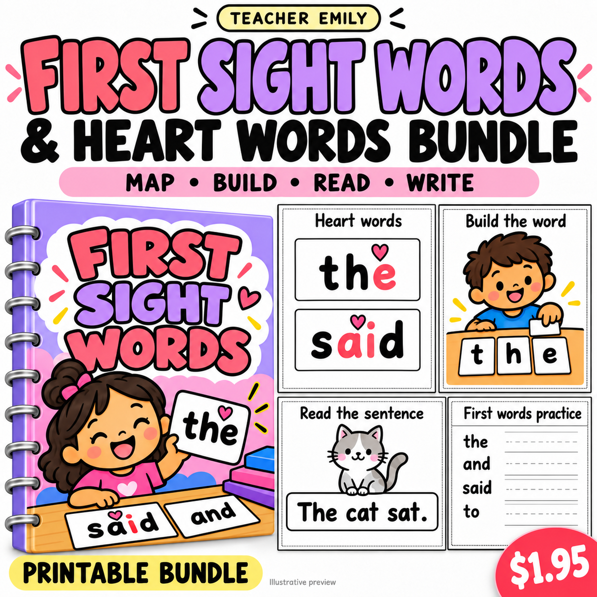 First Sight Words & Heart Words Bundle