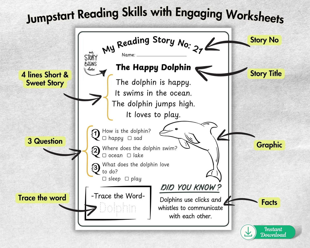 Reading Comprehension Passages & Worksheets with Questions