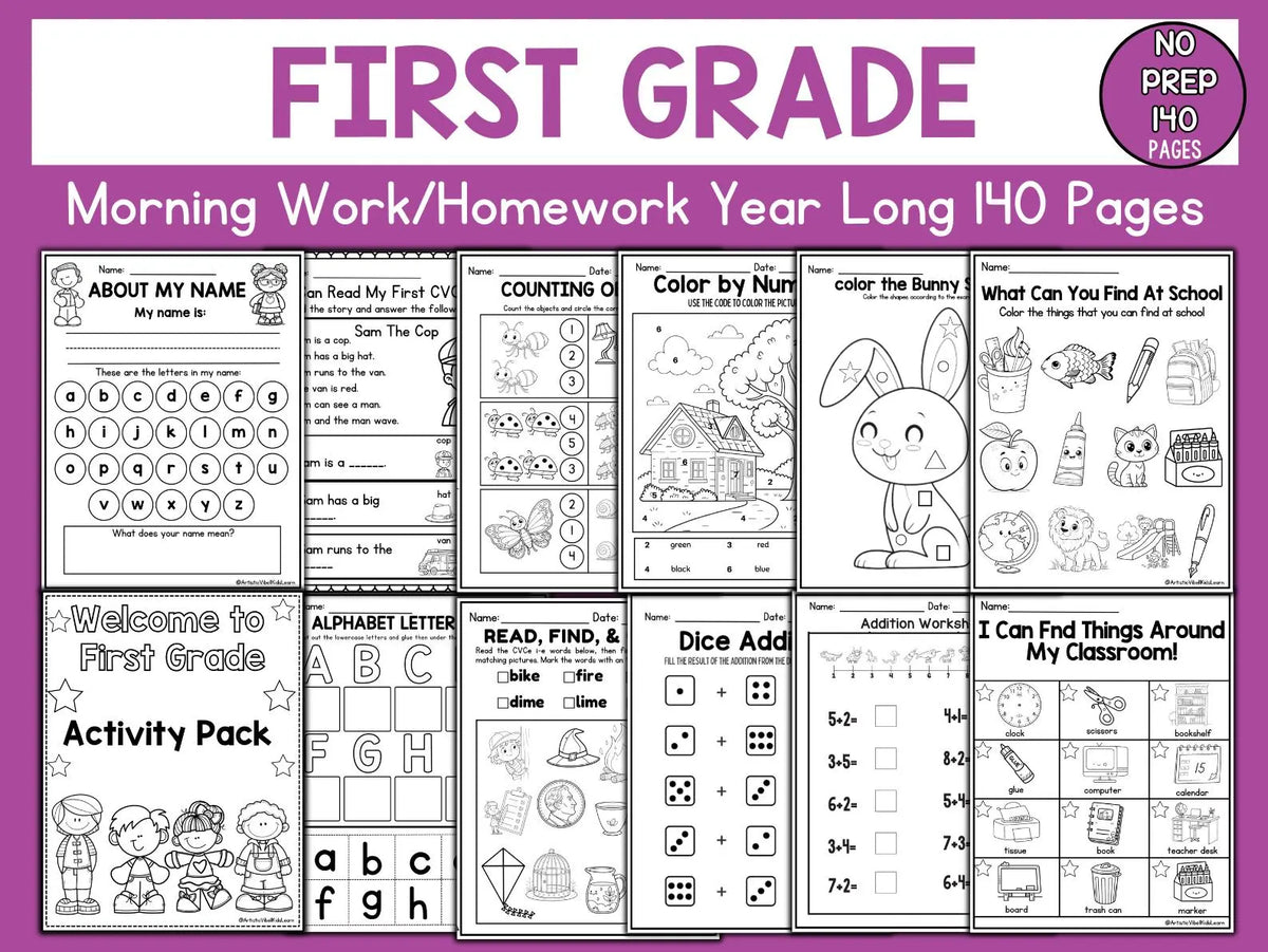 140 First Grade morning work Review Worksheets