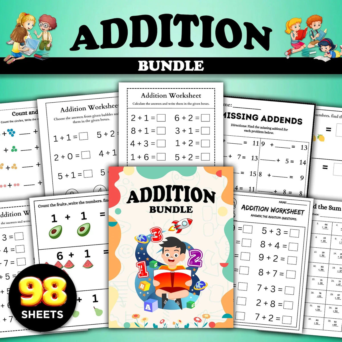 98 Printable Addition Worksheets