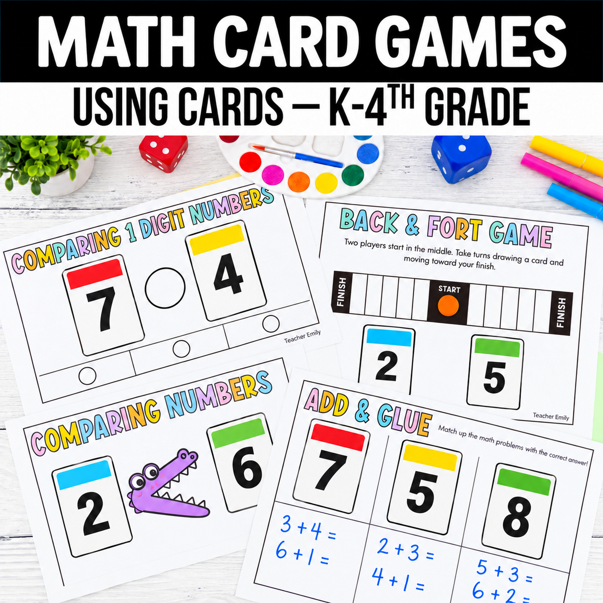 Math Card Games MEGA BUNDLE - CCSS Aligned K-4th Grade