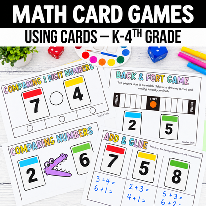 Math Card Games MEGA BUNDLE - CCSS Aligned K-4th Grade
