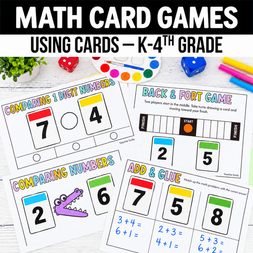 Math Card Games MEGA BUNDLE - CCSS Aligned K-4th Grade