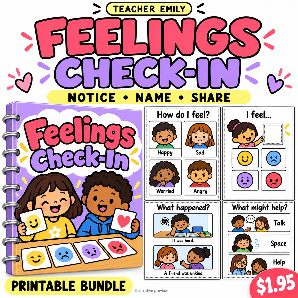 Feelings & Emotions Check-In Bundle