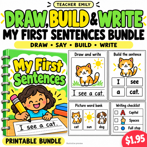 Draw, Build & Write: My First Sentences Bundle