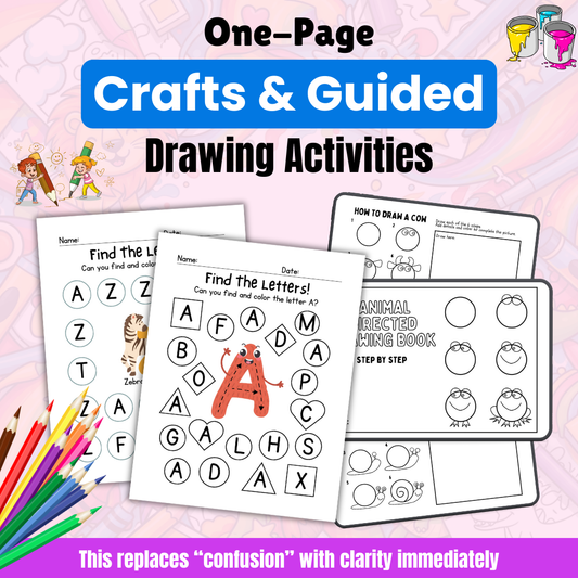 One-Page Crafts & Guided Drawing Activity Bundle