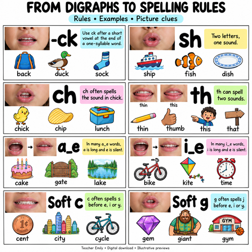Phonics Spelling Rules Posters and Anchor Charts - SOR Aligned