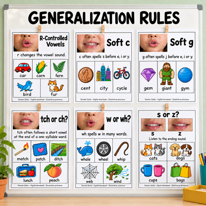 Phonics Spelling Rules Posters and Anchor Charts - SOR Aligned