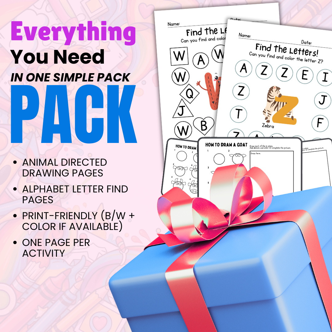 One-Page Crafts & Guided Drawing Activity Bundle