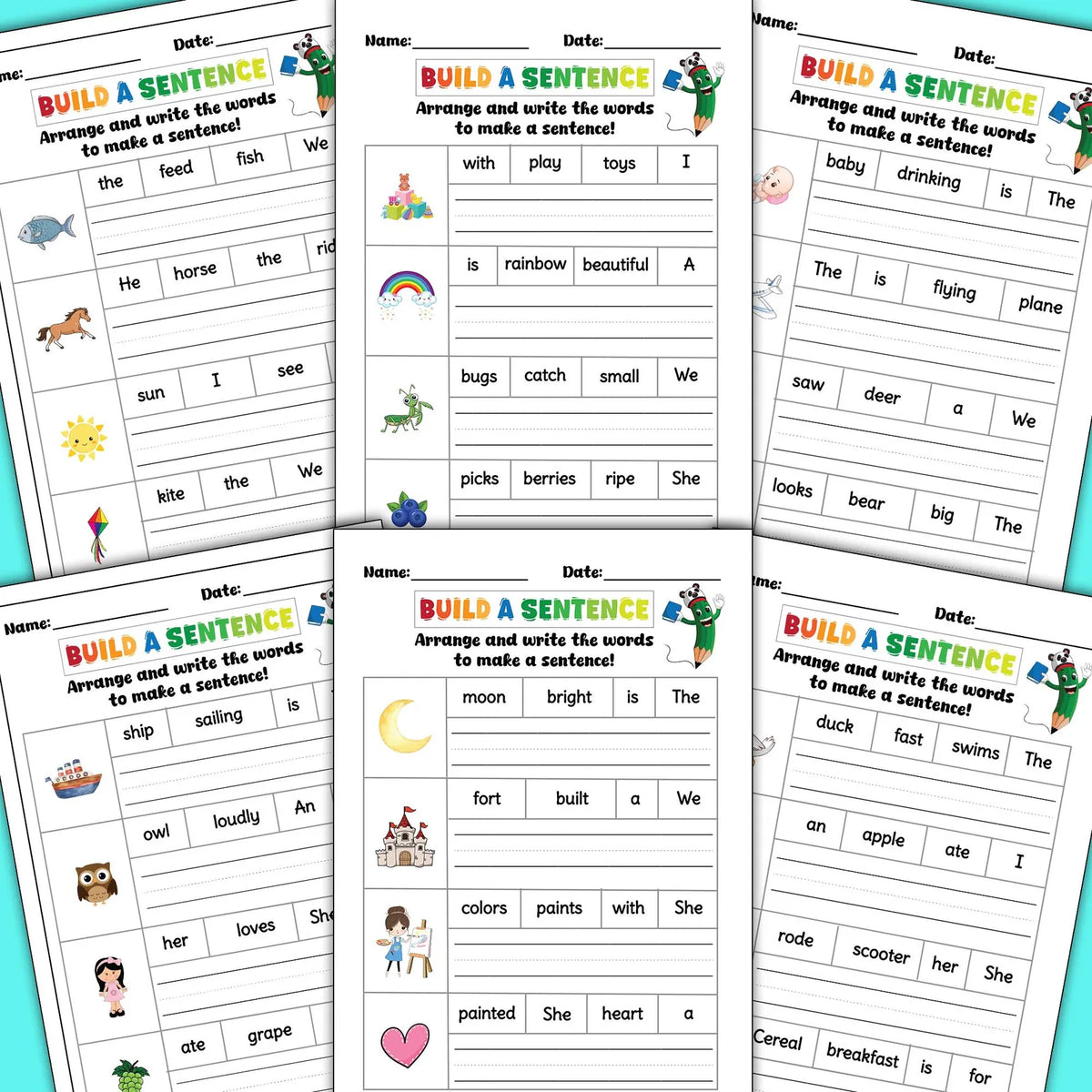 160 Sentence Making Worksheets