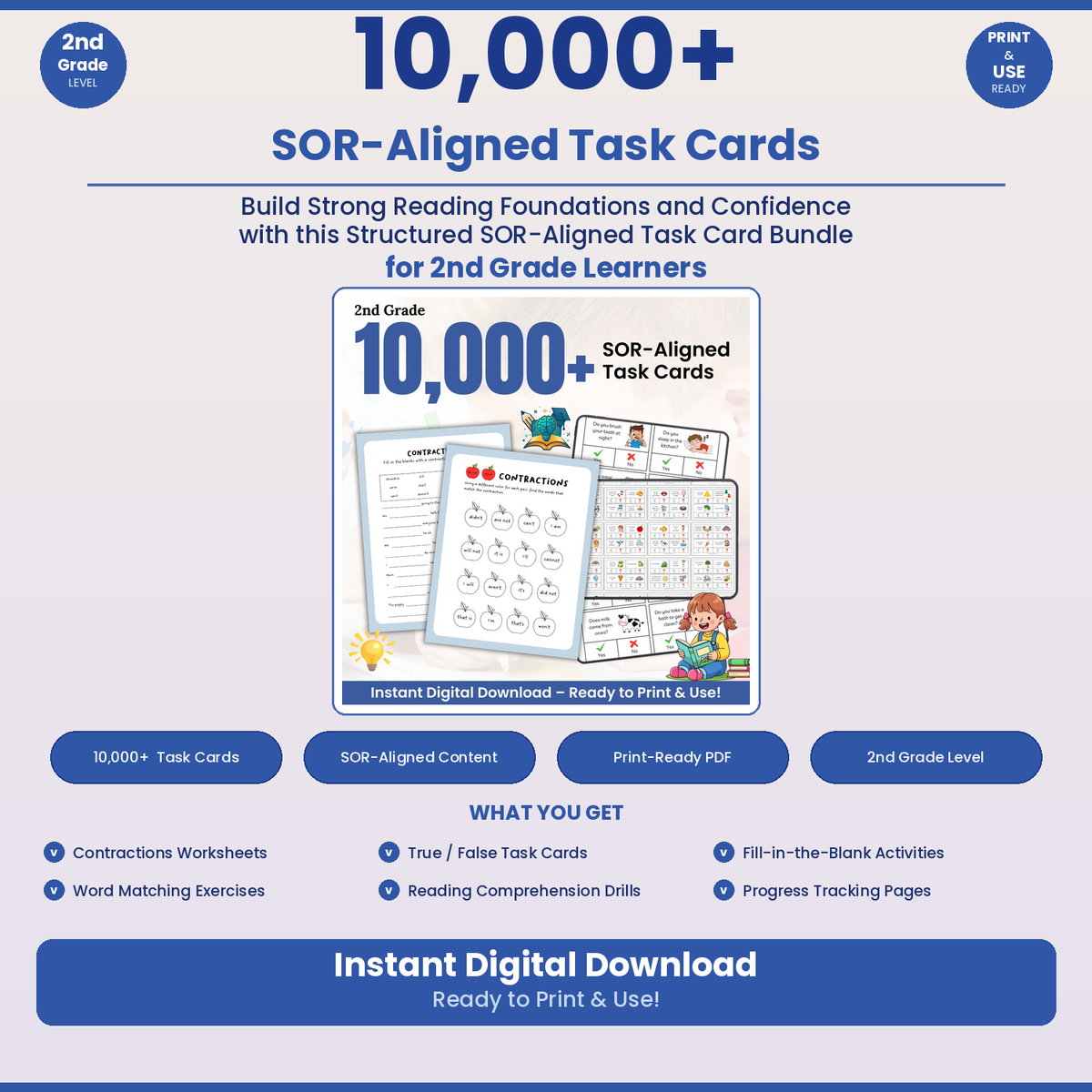 2nd grade 10,000+ SOR Aligned Task Cards MEGA BUNDLE