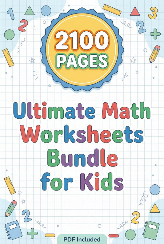 Math Worksheets Bundle for Kids