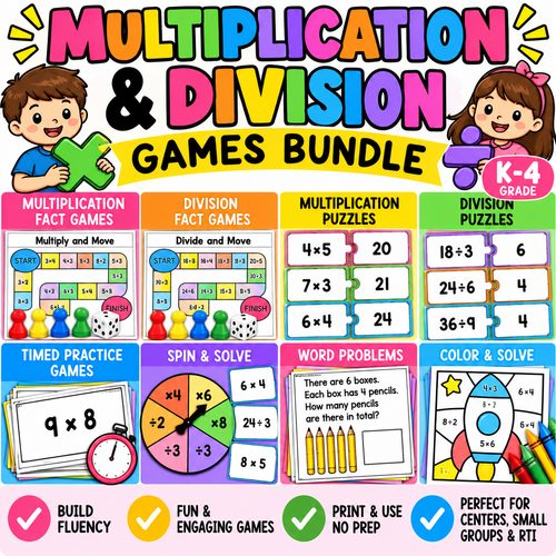 Multiplication & Division Games Bundle