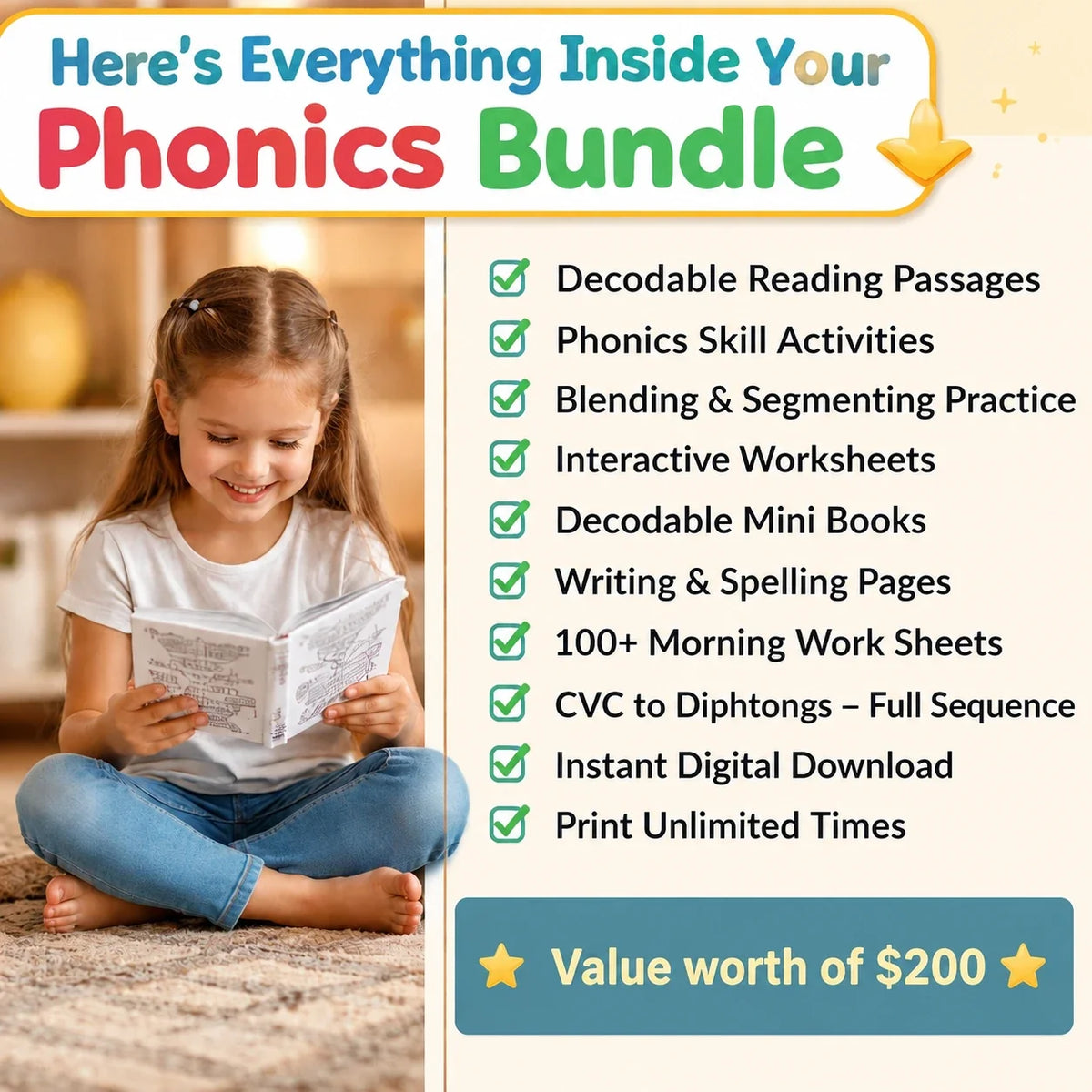 Phonics Reading Fun Bundle For Kids