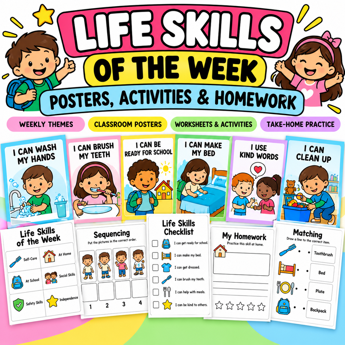 Life Skills of the Week – Posters, Activities & Homework